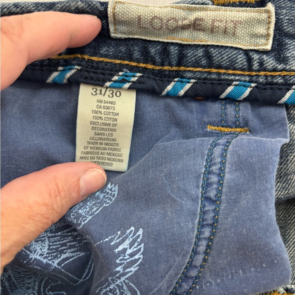 American Eagle Mens 31/30 Relaxed Straight Leg Jeans Medium Wash Blue De… - Picture 14 of 16